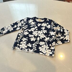 Michael Kors Navy and White Floral Knit